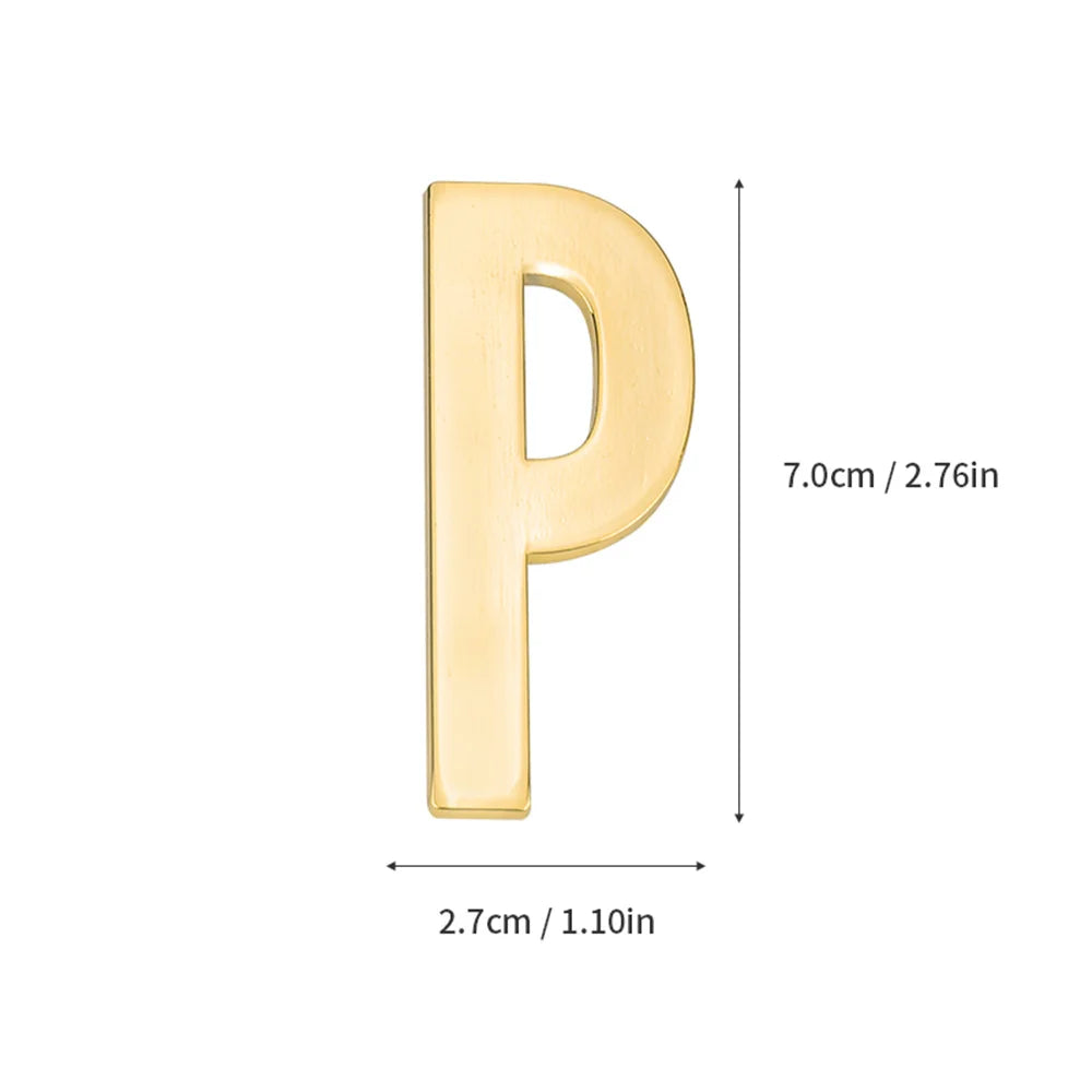 1 pièce en métal auto-adhésive Numéro de maison, lettres de l'alphabet anglais pour plaque de porte d'appartement, autocollants de numéro de boîte aux lettres de table 7*3cm