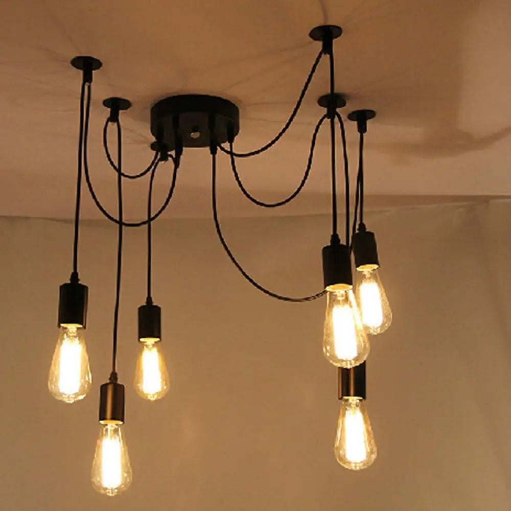 Spider Chandelier 8 Head E27 Pendant Light Vintage Industrial Ceiling Lamp