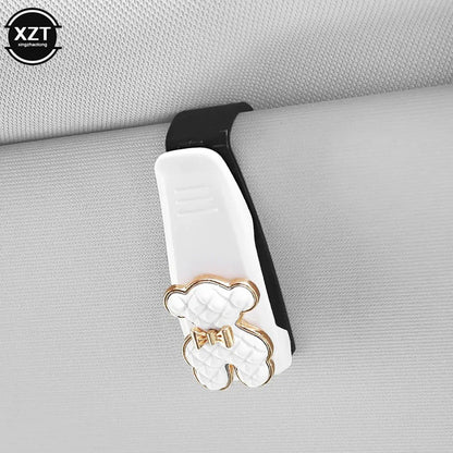 Auto Sun Visor Glasses Fastener Clip | Universal Car Sunglasses Holder