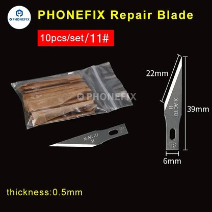 10pcs Precision Scalpel Knife Blades Set | Non-Slip Metal Engraving Craft Knives for Phone PCB DIY Repair