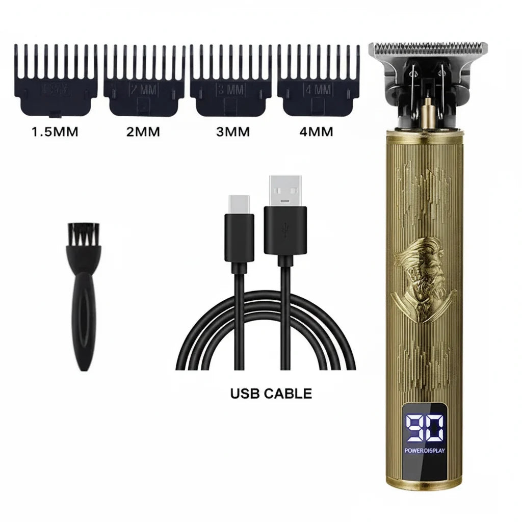 Professional Hair Clipper Beard Trimmer USB Rechargeable Barber Shaver