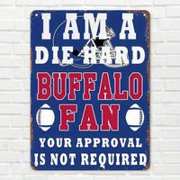 Buffalo Bills Metal Sign, Football Fan Cave Man Decor, Sports Bar Office Man Cave Wall Plaque