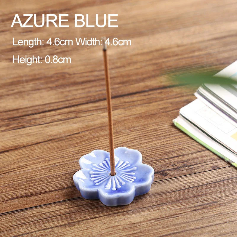 Ceramic Cherry Blossom Incense Holder | Aromatherapy Burner for Home & Office