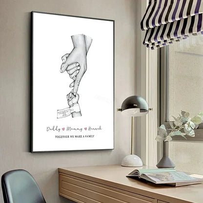 Family Art Project_custom Family Names Canvas Art - Minimalist Wall Decor For Home & Gifts Poster