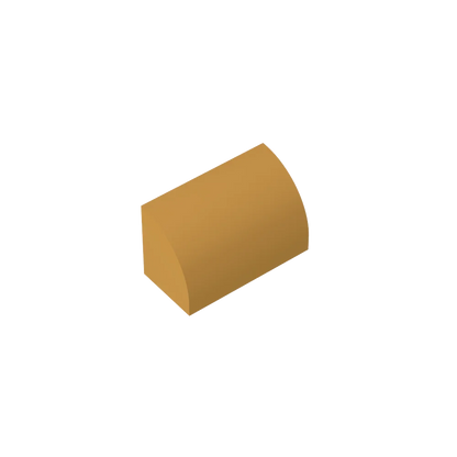 Gobricks GDS-M063 Curved Brick 1 x 2 x 1 No Studs | Compatible Building Block