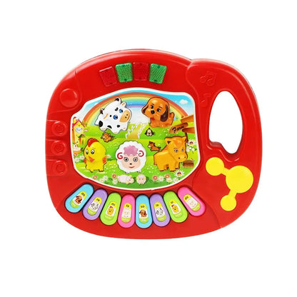 Jeu de piano-clavier de dessin animé pour enfants avec musique lumineuse clignotante Sons d'animaux Jouets musicaux pour bébés Jouets éducatifs Cadeaux pour enfants