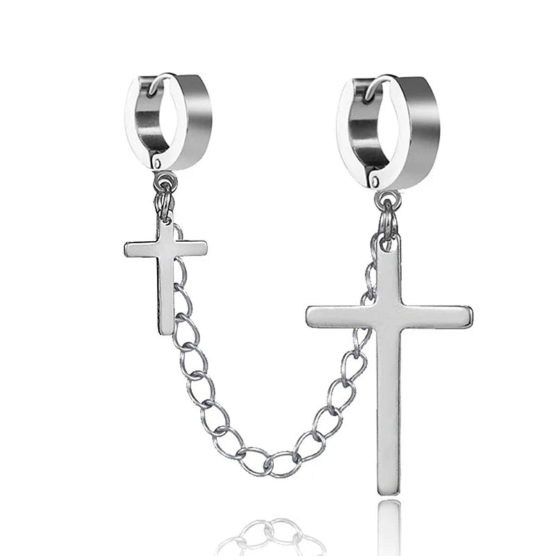Punk Tassel Clip Earrings | Unisex Hip Hop Chain Hoop Ear Cuffs