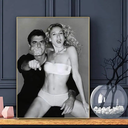 Sex And The City Carrie And Mr Big Photo Classic Poster Sticky Wall Art Printing Waterproof Home Living Bed Room Bar Aesthetic