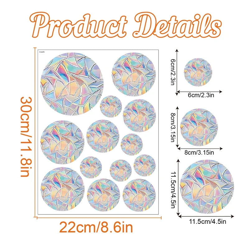 Rainbow Suncatcher Window Stickers | PVC Cat Butterfly Prism Glass Decal