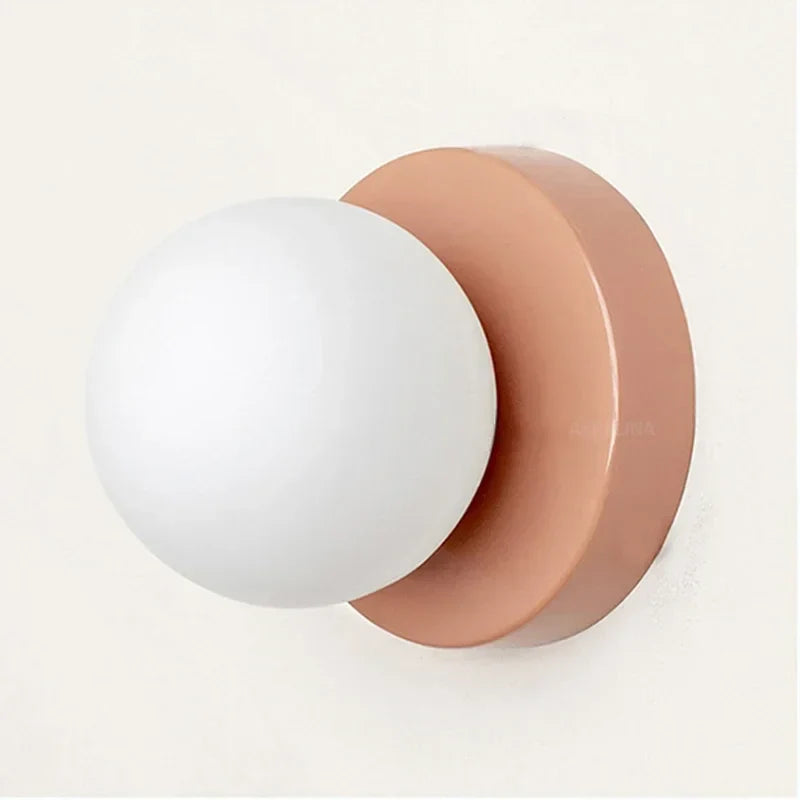 Nordic Glass LED Wall Lamp Orb Sconce for Bedroom Hallway Staircase