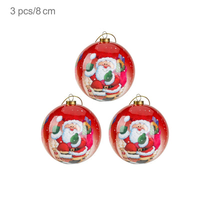 3 boules de Noël 8cm Cadeaux Originaux Décoration de Noël 2024 Décorations de Sapin de Noël Cadeau Pendentifs Boules
