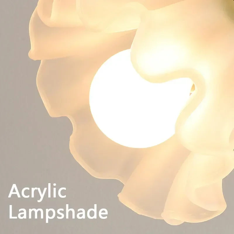 Lampe de bureau fleur romantique française Rétro Atmosphère Veilleuses de chevet Style crème Campagne Pastorale pour Chambre à coucher