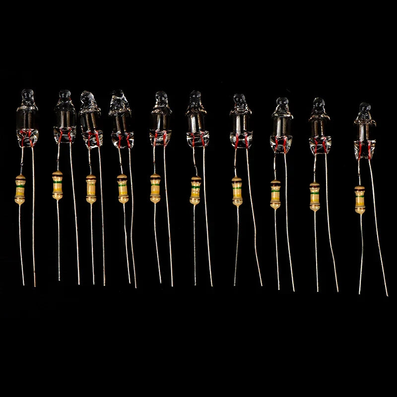 Neon Indicator Light Bulbs with Resistor | 220V Red Blue Green 4x10mm 5x13mm