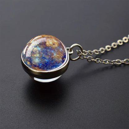 Solar System Galaxy Pendant Necklace | Unisex Astronomy Jewelry Gift