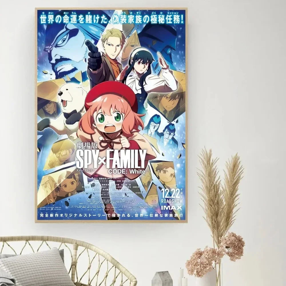 Lienzo clásico retro, anime "Spy X Family", póster impreso en HD, pintura decorativa para el hogar, sala de estar, dormitorio