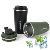 Double Stainless Steel Thermo Cafe Mug | Leak-Proof Travel Thermos for Coffee Tea