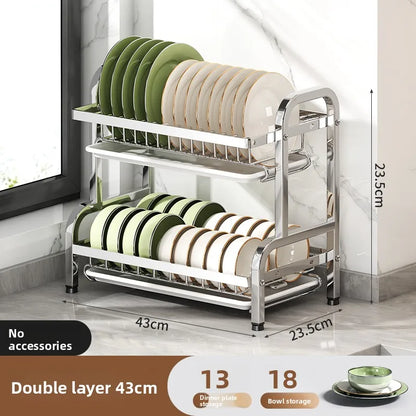 stainless steel Dish Dryer Rack,Compact Kitchen Dish Rack,Screeper Set,Large Rust Proof Dish Screeper With Utensils Holder