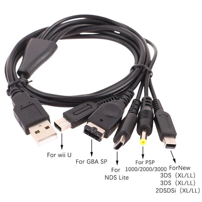 5-in-1 USB Game Charger Cable for 3DS, PSP, Wii U | Fast Charging Cord