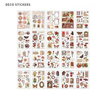 Retro Nature Decorative Stickers for Scrapbook