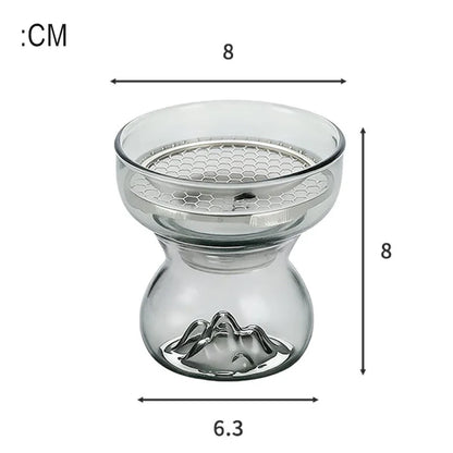Glass Incense Burner Mountain Incense Holder for Coil Incense and Cone Incense with Glass Ash Catcher for Meditation Yoga Spa