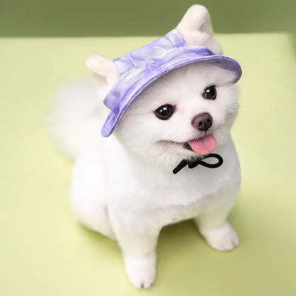 Summer Dog Sun Hat | Breathable Cotton Bucket Hat for Small and Medium Pets