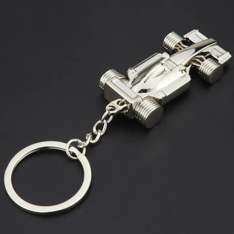 Mini Formula 1 Racing Car Keychain | Zinc Alloy Key Ring for Men