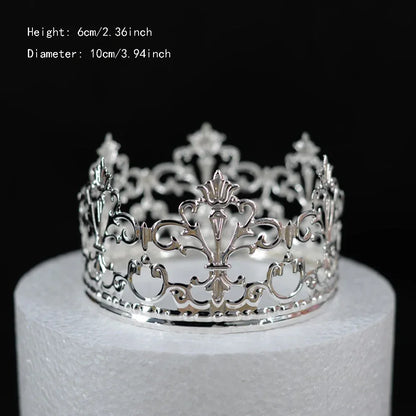 Rhinestone Crown Baking Cake Topper Headwear Decoration Children's Hair Accessories Princess Wedding Birthday Party Supplies New