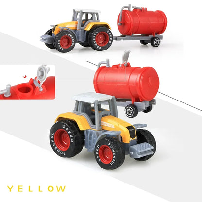 1pc Véhicule de ferme moulé sous pression Tracteur Voiture d'ingénierie Tracteur Jouets Modèle Mini Voiture Modèle de voiture d'ingénierie pour Enfants Cadeau de Noël