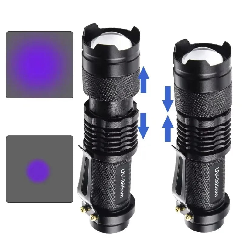 UV LED Flashlight Portable Blacklight | 365/395nm Wavelength for Pet Urine, Scorpion Detection & Hygiene