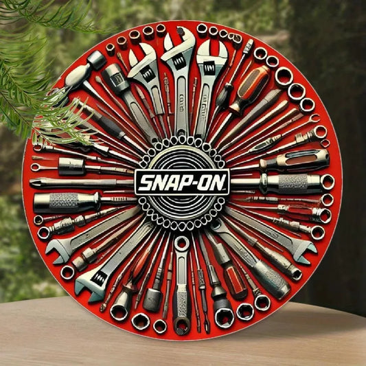 UniqueVintage - Aluminum Wall Art Sign with Tool Designs Wrench & Screwdriver - Ideal for Home & Bar Decor