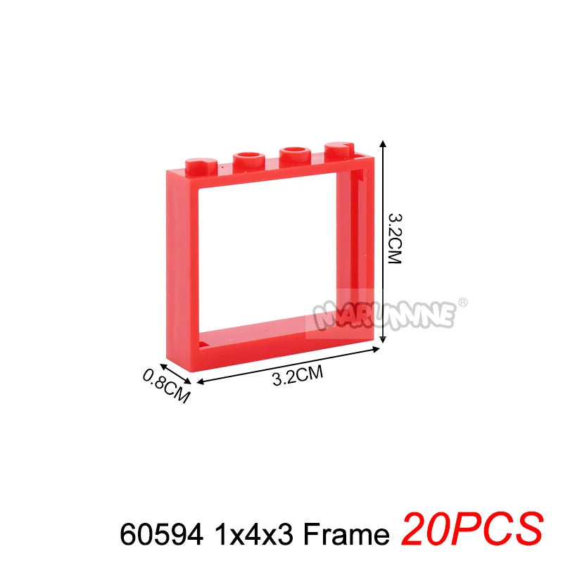 Marumine Window and Door Building Blocks | Compatible City House Parts Set