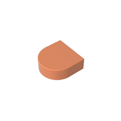 Gobricks Tile Round 1 x 1 Half Circle Extended | Compatible Brick Building Block