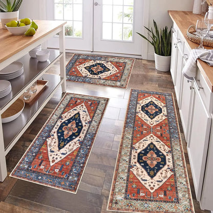 VIKAMA Bohemian Home Decor Carpet, Anti-Dirt And Anti-Slip Kitchen Long Strip Floor Mat, Corridor And Hallway Floor Mat