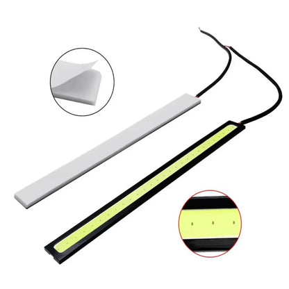 2pcs Ultra Thin Bright LED Car COB Daytime Running Lights | 12V Waterproof Night Lighting Decorative Ambient Lamp Bar