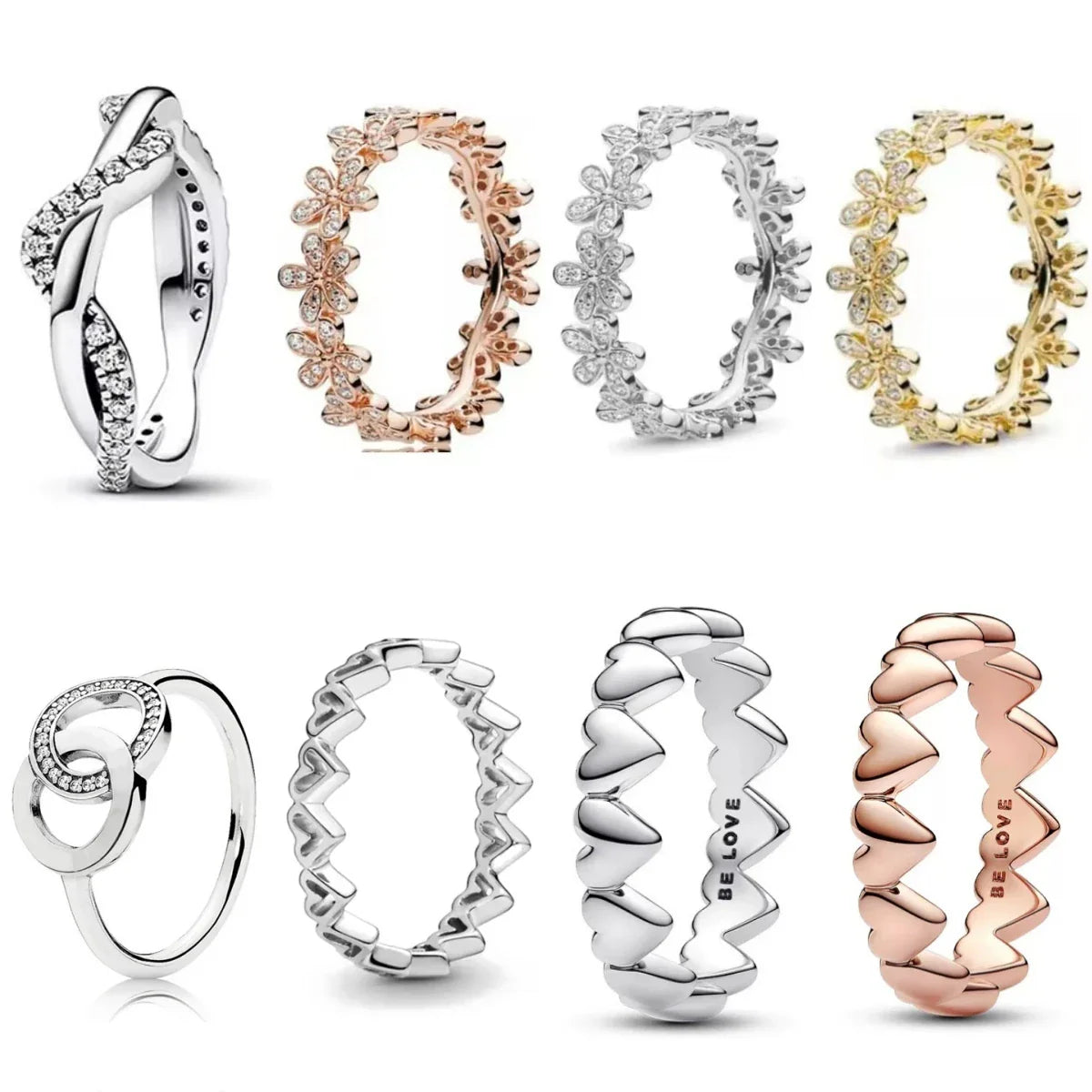 925 Silver Stackable Infinity Heart Ring | Wedding Jewelry Gift