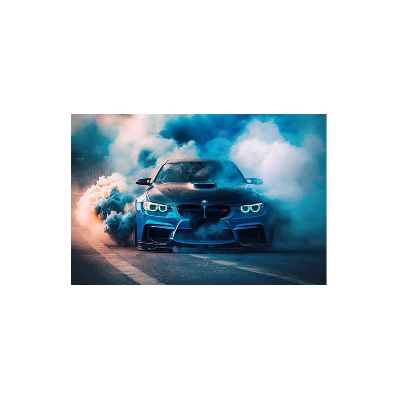 Voiture de sport E30, Graffiti de voiture de course de luxe, Art mural, Affiche imprimée sur toile HD, Décoration de maison, de salon, de chambre