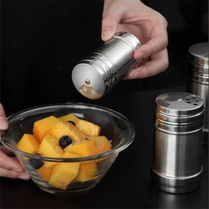 Pot à épices en acier inoxydable | Salière et poivrière rotatives pour barbecue et cuisine