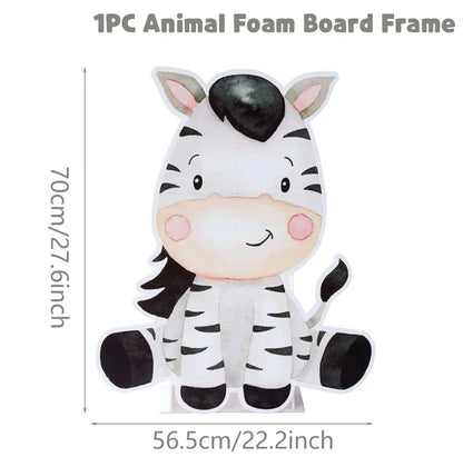 Ornement support grande fête animaux de la jungle 70cm Décoration joyeux anniversaire safari pour enfants Décoration fête sur le thème de la jungle et des bois pour baby shower