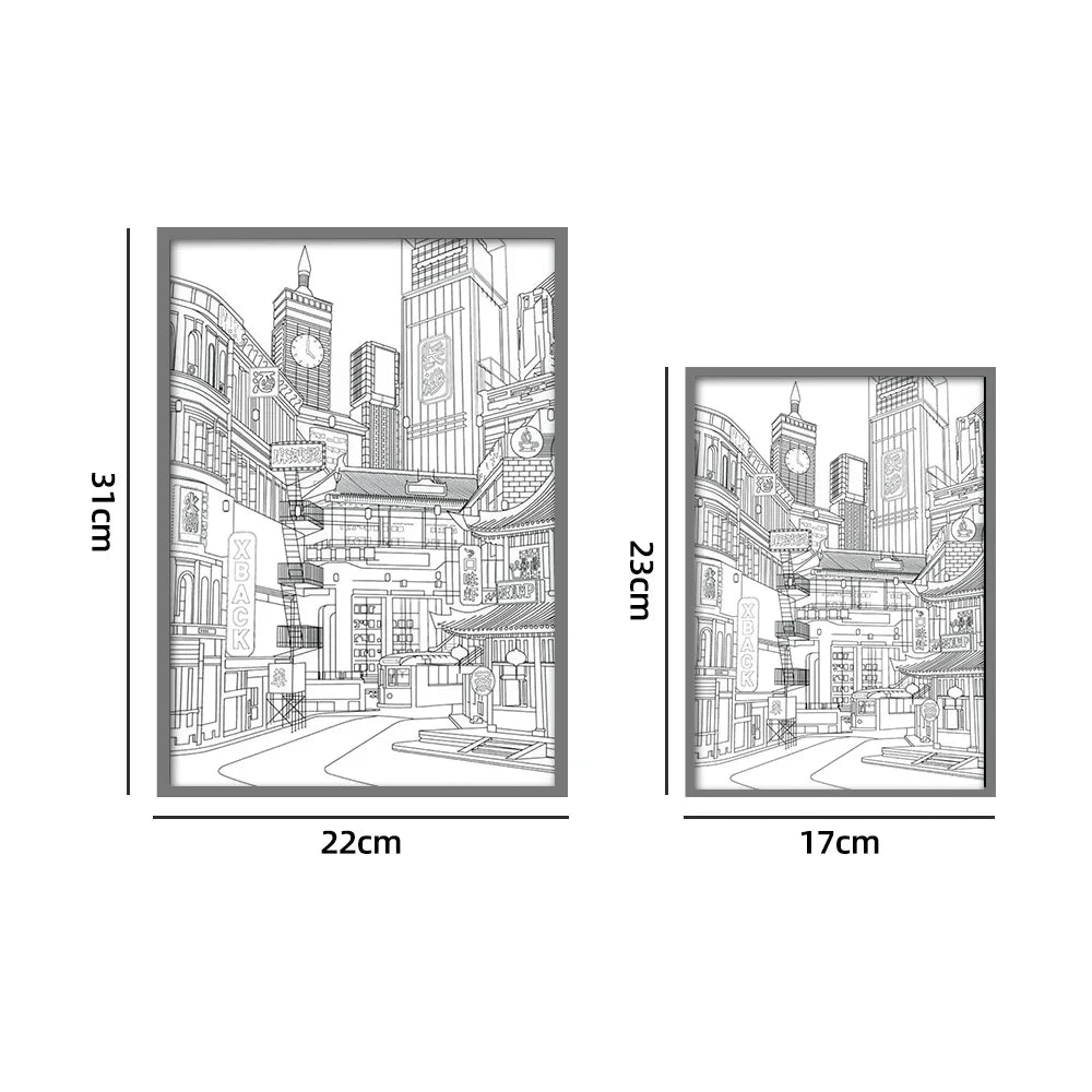 LED Cityscape Night View Light Painting USB Dimmable Wall Art Lamp Home Decor