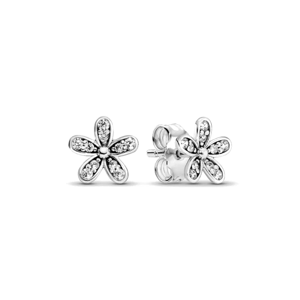 Double Hoop Family Tree Crown Earrings | 925 Sterling Silver Studs