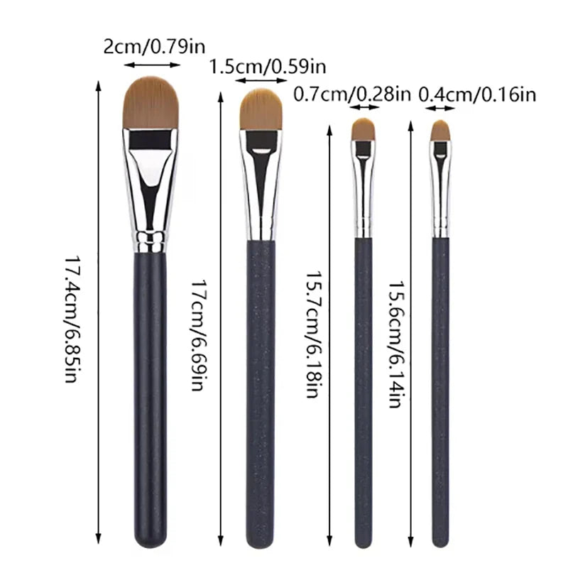 Flat Round Ultra-thin Foundation Concealer Makeup Brush | Professional Contour Liquid Cream Make-up Tool 4 Sizes
