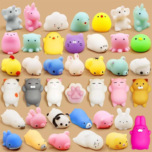 30 PCS Pinch the Joyful Animal Toy Set | Squeeze Stress Relief Fidget Toys for Kids and Adults
