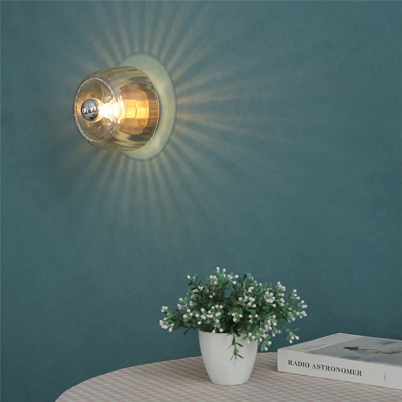 Applique murale LED en verre style Bauhaus, design nordique rétro moderne, pour salon ou couloir