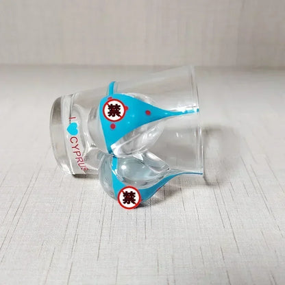 Hand Painted Pattern Glass Cup for Women, Small Wine Cup, Durable Human Bikini, Shot Glass
