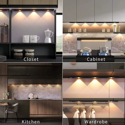Lampe de Nuit LED Sans Fil USB à Détecteur de Mouvement pour Éclairage Sous Armoire