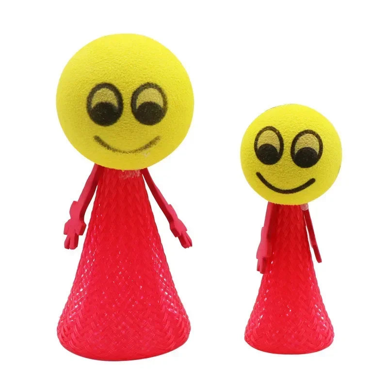 5 Pcs Educational Jumping Doll Bounce Ball Toys | Fun Push & Down Expression Game for Kids