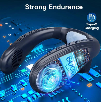 Cooling Neck Fan | Portable Neck Air Conditioner with 3-Speed Settings | Lightweight Design for Instant Heat Relief
