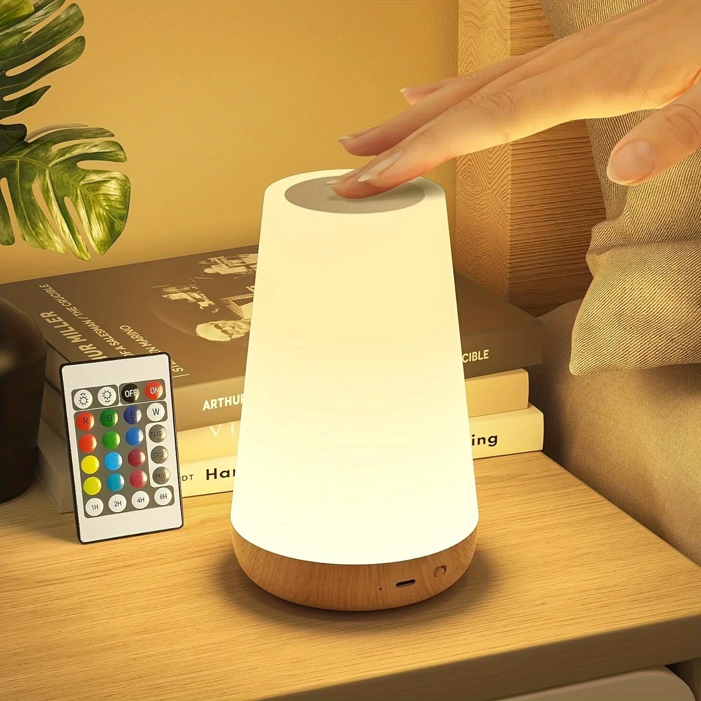 RGB Color Changing Night Light Touch Dimmable USB Rechargeable Lamp for Bedside