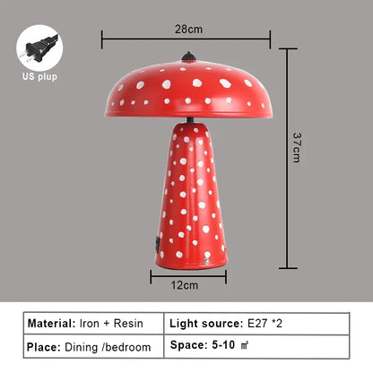 Touch LED Mushroom Table Lamp Night Light Wireless Charging Bedside Desk Lamp