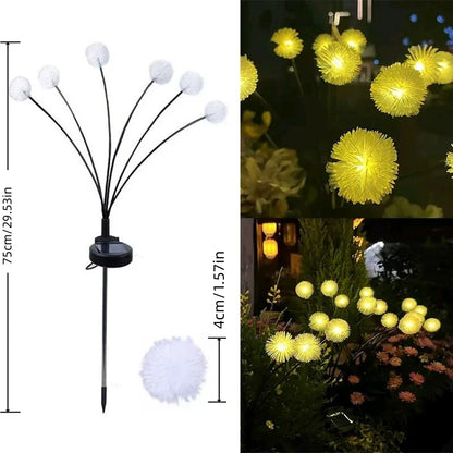 1PC Solar LED Dandelion Garden Lights, 6-Head 2 Modes Lawn Lamp,Ideal Landscape Lighting For Garden,Lawn,Yard,Pathway,Balcony